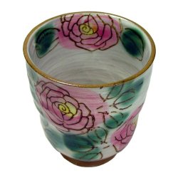画像1: 湯呑　薔薇(紅)　[瀬戸市]