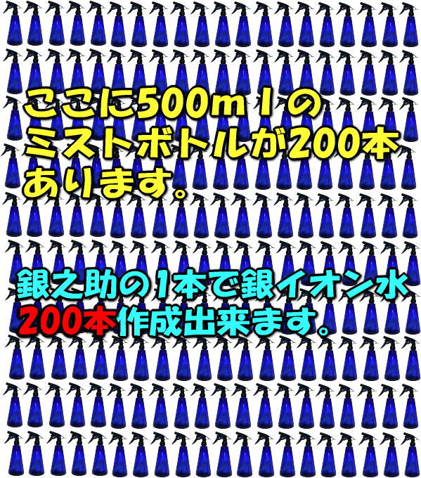 銀イオン水生成スティック銀之助で生成する銀イオン水の生成回数