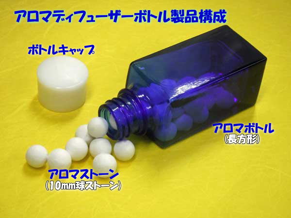 アロマディフューザーボトル長方形コバルト　製品構成