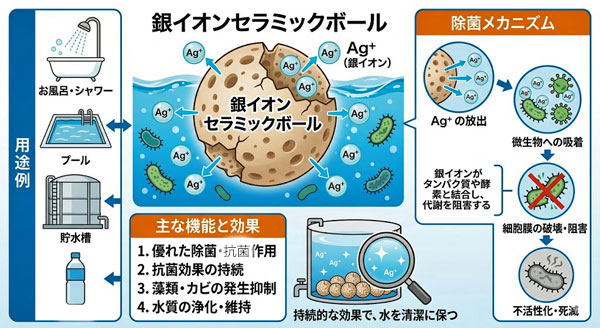 銀イオンセラミックボールの機能一覧