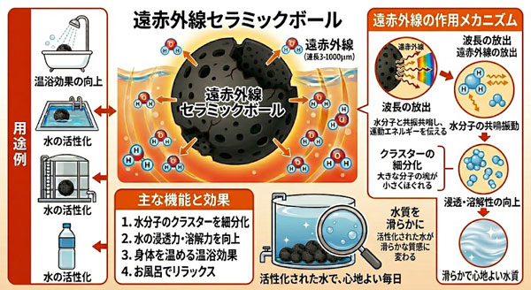 遠赤外線セラミックボールの用途例