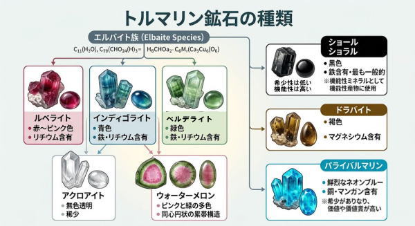 トルマリン鉱石の種類
