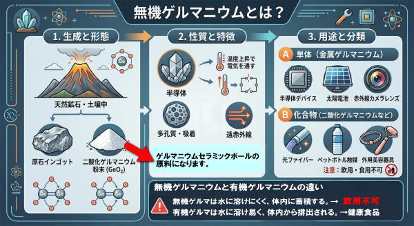 無機ゲルマニウム(遠赤外線ゲルマニウムセラミックボールの原料)とは