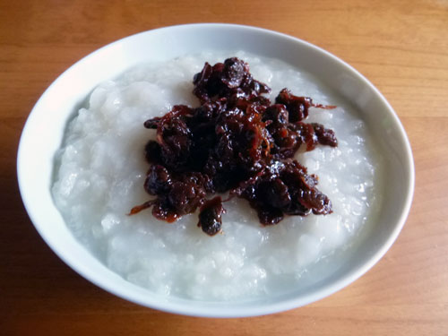 温泉粥にしじみ佃煮