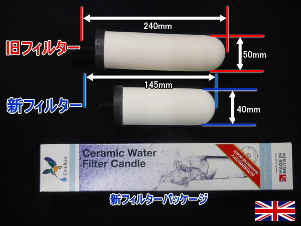 百年のしずく 交換カートリッジ　フィルター　新旧比較表