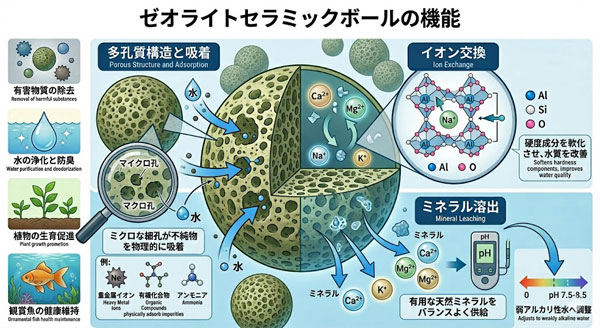 ゼオライトセラミックボールの機能